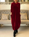 Helvano | Samtkleid mit Taschen für Damen