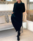 Helvano | Samtkleid mit Taschen für Damen