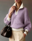 Helvano | Lockerer Half-Zip Strickpullover für Damen