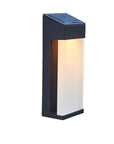 Helvano | Solar-Wandleuchte mit Glasschirm in Schwarz