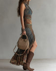 Helvano | Boho Midikleid für Damen in Grau