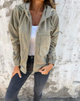 Helvano | Cordjacke mit Reissverschluss für Damen