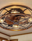 Helvano | Deckenventilator mit Licht und 4 Spots im Industrial-Stil