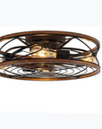 Helvano | Deckenventilator mit Licht und 4 Spots im Industrial-Stil