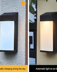 Helvano | Solar-Wandleuchte mit Glasschirm in Schwarz