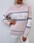 Helvano | Damen Strickpullover mit Stehkragen und Schneeflocken