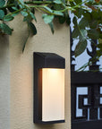 Helvano | Solar-Wandleuchte mit Glasschirm in Schwarz