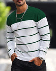 Helvano | Gestreifter Strickpullover mit Rundhals für Herren