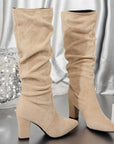 Helvano | Kniehohe Slouch-Stiefel mit Absatz für Damen