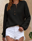Helvano | Gerippter Henley-Pullover für Damen