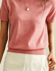 Helvano | Feinstrick-Kurzarmpullover für Damen