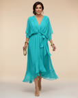 Helvano | Chiffon-Kleid mit V-Ausschnitt für Damen