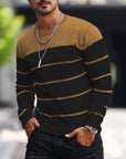 Helvano | Gestreifter Strickpullover mit Rundhals für Herren
