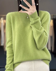 Helvano | Damen Strickpullover mit Rundhalsausschnitt