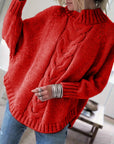 Helvano | Zopfstrick-Pullover mit Stehkragen für Damen
