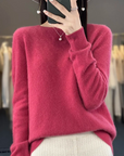 Helvano | Damen Strickpullover mit Rundhalsausschnitt