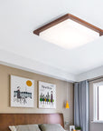 Helvano | Quadratische LED-Deckenleuchte aus Nussbaum