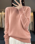 Helvano | Damen Strickpullover mit Rundhalsausschnitt