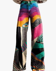 Helvano | Ausgestellte Hose mit Grafikmuster für Damen