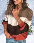 Helvano | Gestreifter Patchwork-Pullover für Damen