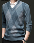 Helvano | Argyle-Pullover mit V-Ausschnitt für Herren
