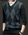 Helvano | Argyle-Pullover mit V-Ausschnitt für Herren