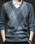 Helvano | Argyle-Pullover mit V-Ausschnitt für Herren