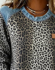Helvano | Damen Patchwork-Pullover mit Leopardenmuster