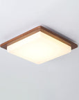 Helvano | Quadratische LED-Deckenleuchte aus Nussbaum