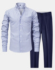 Helvano | Herren-Set: Kariertes Hemd & Slim-Fit-Hose