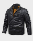 Helvano | Herren Lederjacke mit Fleecefutter im Retro-Look