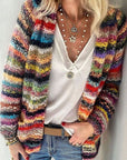 Helvano | Bunt gestreifte Strickjacke für Damen