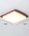 Helvano | Quadratische LED-Deckenleuchte aus Nussbaum