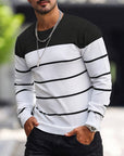 Helvano | Gestreifter Strickpullover mit Rundhals für Herren