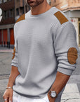 Helvano | Strukturierter Herren-Pullover mit Ellbogen-Patches