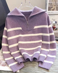 Helvano | Gestreifter Troyer-Pullover für Damen