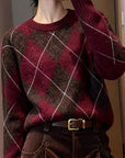 Helvano | Strickpullover mit Rautenmuster und Rundhals