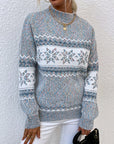 Helvano | Damen Strickpullover mit Stehkragen und Schneeflocken