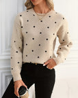 Helvano | Damen Strickpullover mit Punkten und Rundhals