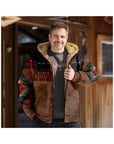 Helvano | Kapuzenjacke mit Ethno-Muster für Herren
