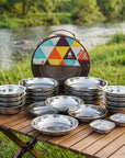Helvano | 22-teiliges Camping-Geschirrset für draussen