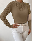 Helvano | Pointelle-Strickpullover mit Rundhals für Damen