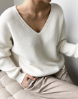 Helvano | Bequemer Pullover mit V-Ausschnitt für Damen