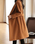 Helvano | Slim-Fit Wollmantel mit Gürtel für Damen