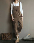 Helvano | Ärmelloser Cord-Overall mit weitem Bein für Damen