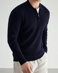 Helvano | Strickpullover mit Polokragen und Zip für Herren
