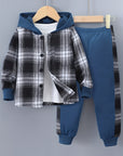 Helvano | 2-teiliges Jungen-Set mit Karo-Hoodie und Jogginghose