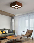 Helvano | Holz-Deckenleuchte für Wohnzimmer