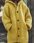 Helvano | Lange Oversized Strickjacke mit Kapuze für Damen