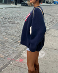 Helvano | Strickpullover mit Amerika-Flagge für Damen